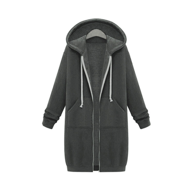 Women Hooded Long Sleeved Sweater In The Long Coat, XXXXL, 4XL