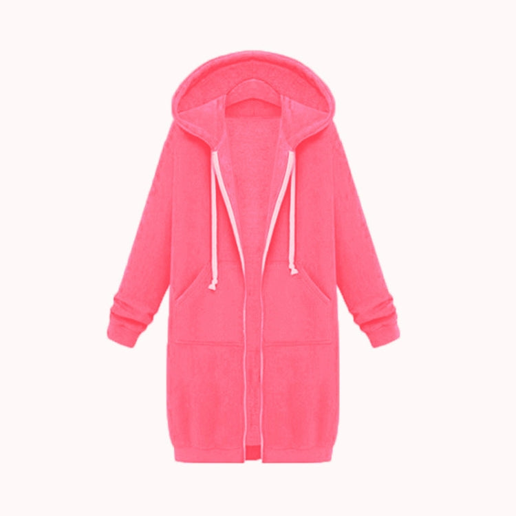 Women Hooded Long Sleeved Sweater In The Long Coat, XXXXL, 4XL