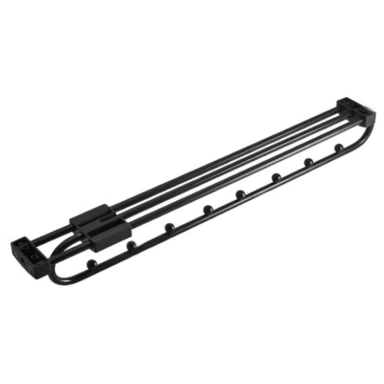 Wardrobe Hardware Push-Pull Hanging Rod Clothes Rail, Y03 Black 16 inches 7 beads, Y03 Black 18 inch 8 Beads