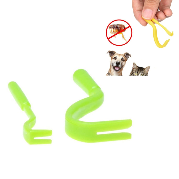 2 PCS Pet Catcher Flea Clipper Animal Deworming Pull Hard Tick Extractor Cats and Dogs Lice Scavenging Flea Hook, 2 PCS Green, 2 PCS Yellow, 2 PCS Blue