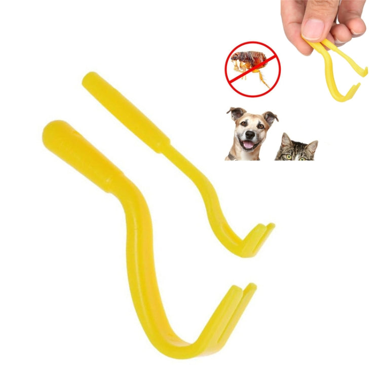 2 PCS Pet Catcher Flea Clipper Animal Deworming Pull Hard Tick Extractor Cats and Dogs Lice Scavenging Flea Hook, 2 PCS Green, 2 PCS Yellow, 2 PCS Blue