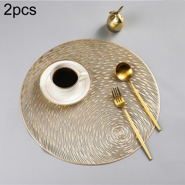 2 PCS Fashion Round Hollow Placemats PVC Table Mats Coffee Cup Pad