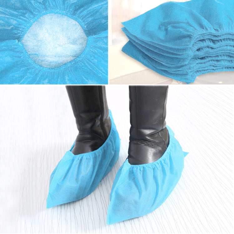100 PCS Disposable Shoe Covers Indoor Cleaning Floor Non-Woven Fabric Overshoes, Non-Woven Fabric Overshoes