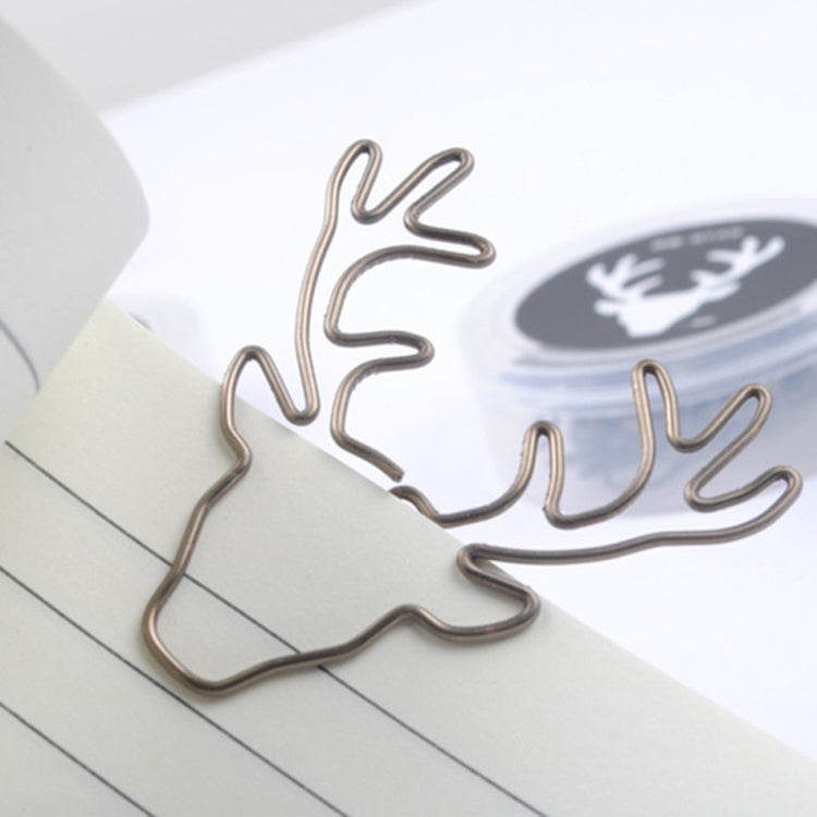 8 PCS/Set Deer Head Paper Clip Shaped Paper Clip Creative Shape Pin Bookmark, Deer Head Paper Clip