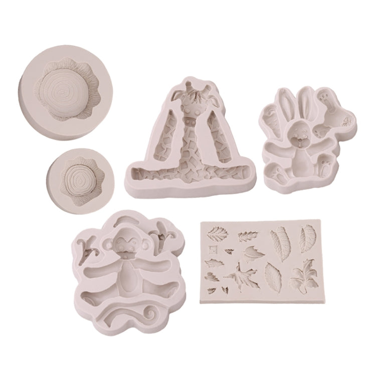 2 PCS 3D Animal Shape Silicone Form Fondant Cake Biscuit Molds, 3D Animal Shape(Lion), 3D Animal Shape(Giraffe)