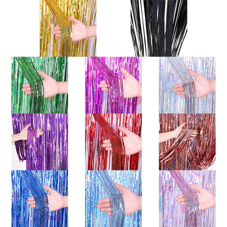 Laser Rain Tinsel Foil Curtain Birthday Party Decoration Tassel Wall,, 1x1m, 1x2m, 1x2.5m, 1x3m