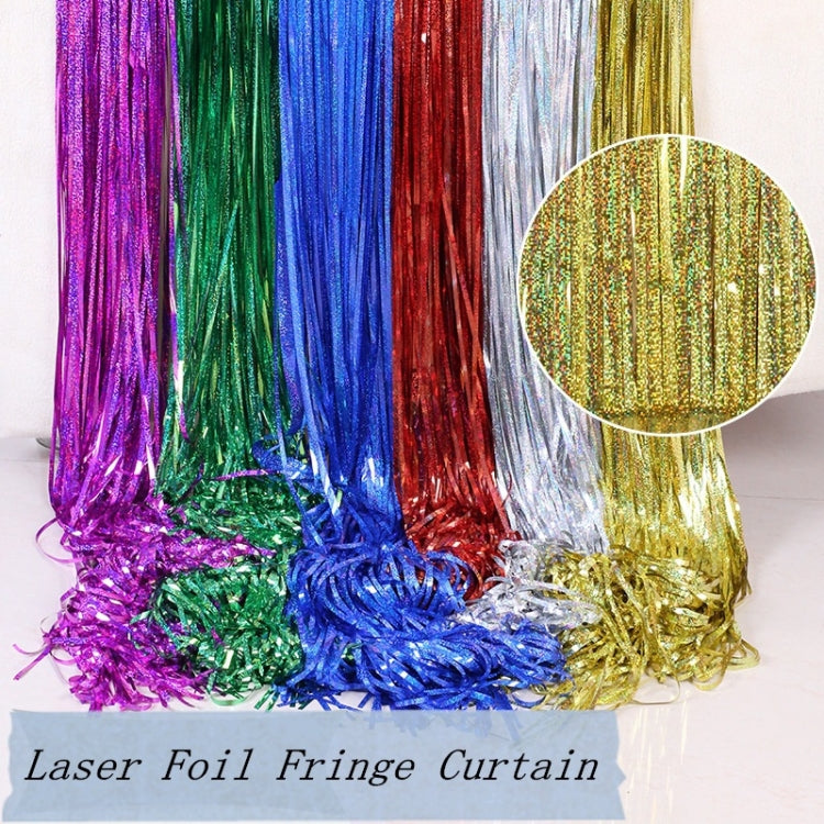 Laser Rain Tinsel Foil Curtain Birthday Party Decoration Tassel Wall,, 1x1m, 1x2m, 1x2.5m, 1x3m