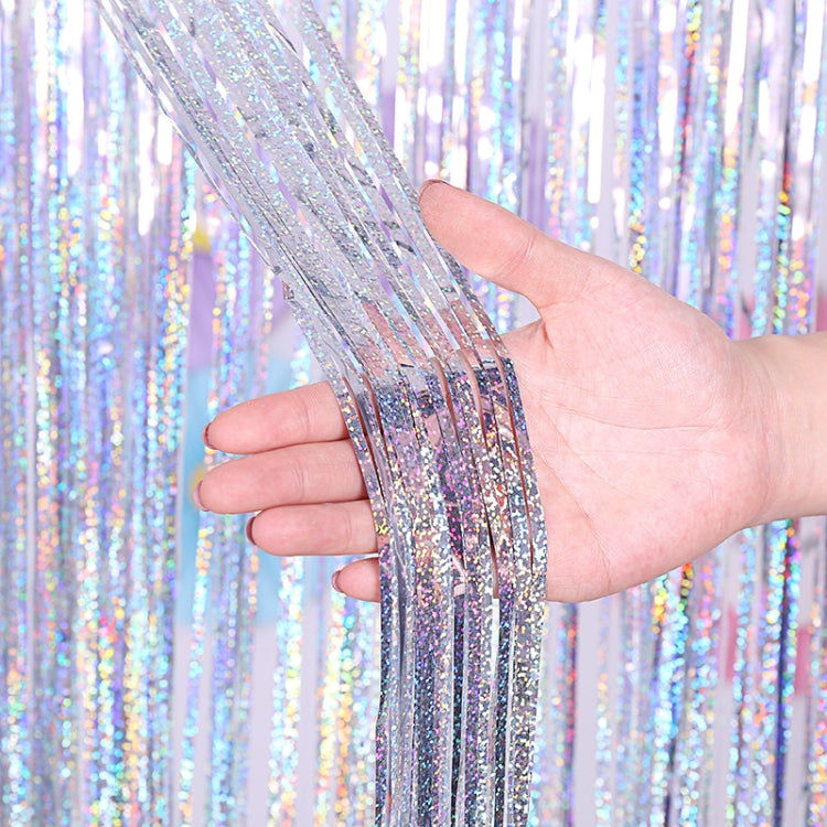 Laser Rain Tinsel Foil Curtain Birthday Party Decoration Tassel Wall,, 1x1m, 1x2m, 1x2.5m, 1x3m
