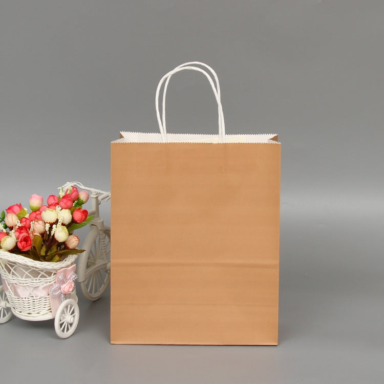 10 PCS Elegant Kraft Paper Bag With Handles for Wedding/Birthday Party/Jewelry/Clothes, 32x25x11cm, 42x31x12cm