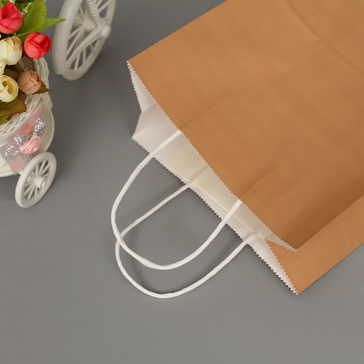 10 PCS Elegant Kraft Paper Bag With Handles for Wedding/Birthday Party/Jewelry/Clothes, 32x25x11cm, 42x31x12cm