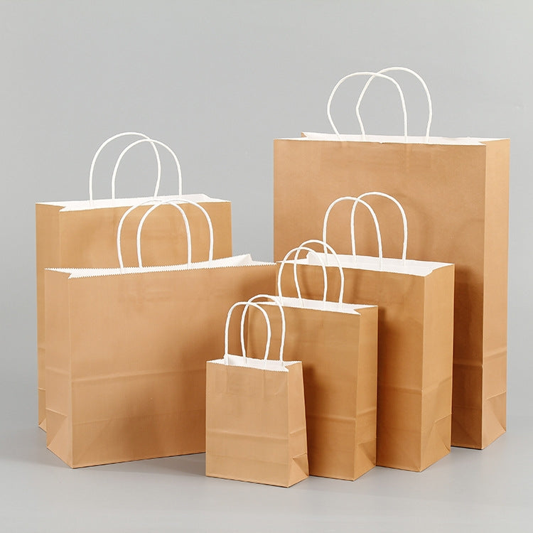 10 PCS Elegant Kraft Paper Bag With Handles for Wedding/Birthday Party/Jewelry/Clothes, 32x25x11cm, 42x31x12cm