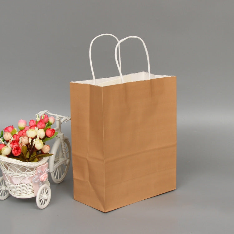 10 PCS Elegant Kraft Paper Bag With Handles for Wedding/Birthday Party/Jewelry/Clothes, 32x25x11cm, 42x31x12cm