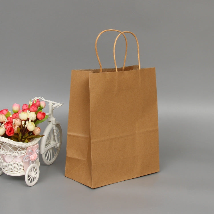 10 PCS Elegant Kraft Paper Bag With Handles for Wedding/Birthday Party/Jewelry/Clothes, 32x25x11cm, 42x31x12cm