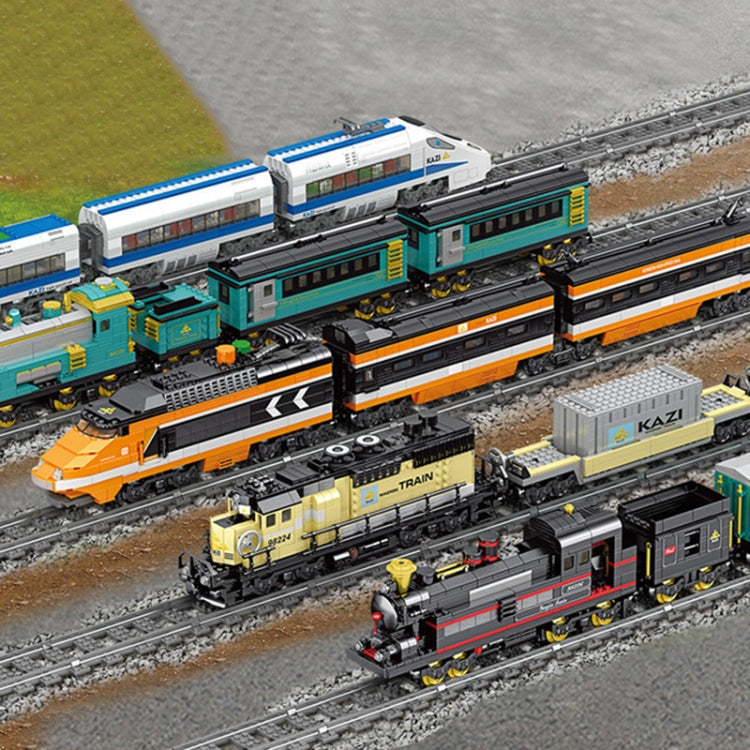 City Train Series Assembled Building Blocks Simulation Electric Rail Train Puzzle Toys, 98223, 98224, 98225, 98226, 98227