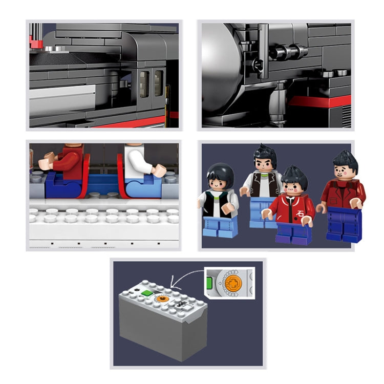 City Train Series Assembled Building Blocks Simulation Electric Rail Train Puzzle Toys, 98223, 98224, 98225, 98226, 98227