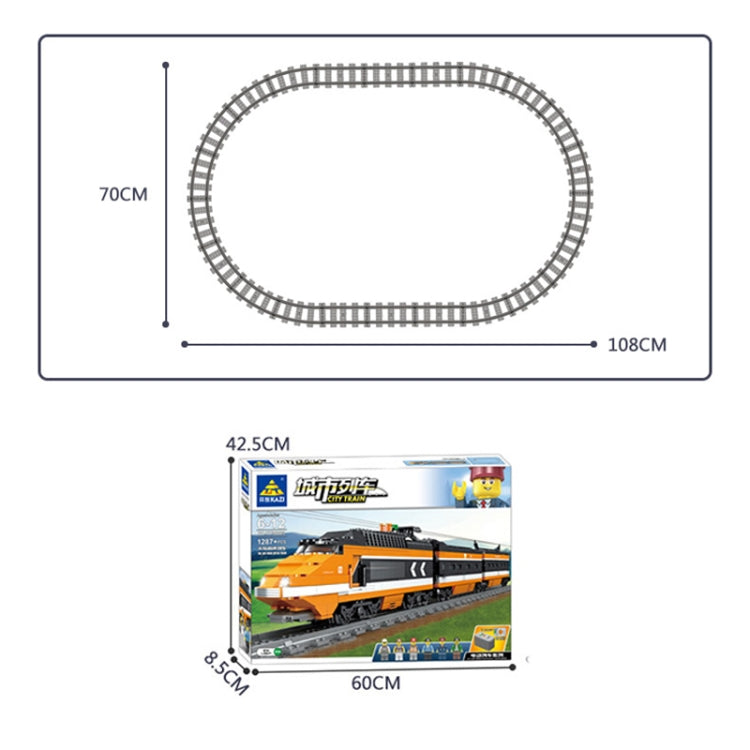 City Train Series Assembled Building Blocks Simulation Electric Rail Train Puzzle Toys, 98223, 98224, 98225, 98226, 98227