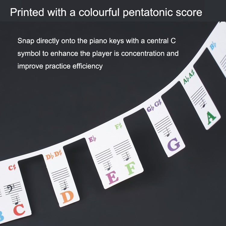 Children Beginner Piano Keyboard Color Stickers Musical Instrument Accessories, Imitation Piano Keys 61 Keys, Piano Keys 61 keys