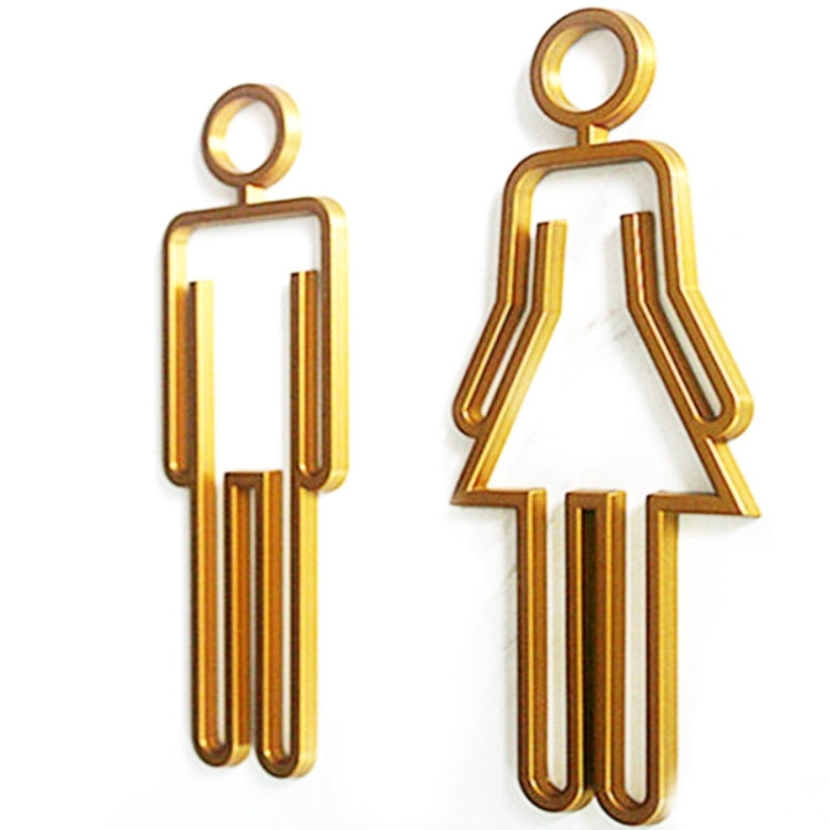 2 PCS Acrylic Toilet Symbol Adhesive Backed Bathroom Toilet Door Sign for Hotel, Toilet Sign(Black), Toilet Sign(Silver), Toilet Sign(Gold)