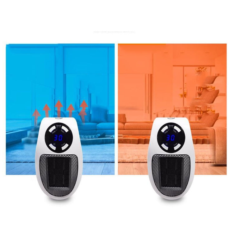Mini Plug-in LCD Timing Electric Heater Office Home Heater Foot Warmer, With Remote Control EU, With Remote Control US 110v