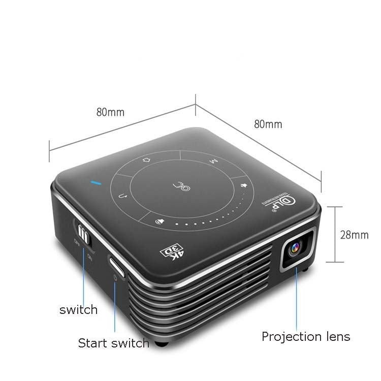 P11 4K HD DLP Mini 3D Projector 4G + 32G Smart Micro Convenient Projector, UK Plug, AU Plug