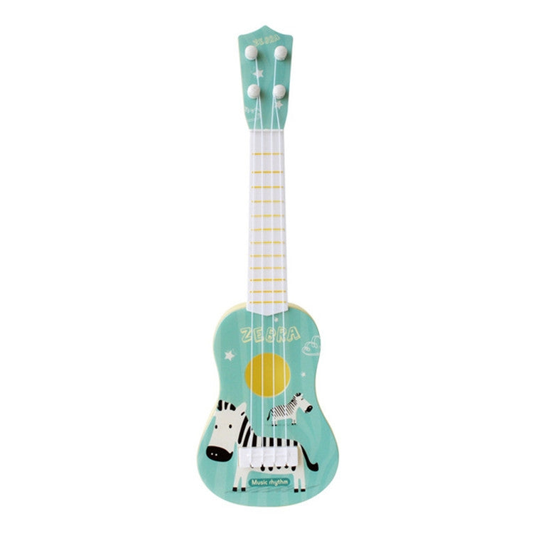 Small Simulation Musical Instrument Mini Four Strings Playable Ukulele Early Childhood Education Music Toy, Pink Rabbit, Light Blue Zebra, Pink Giraffe, Yellow Dinosaur