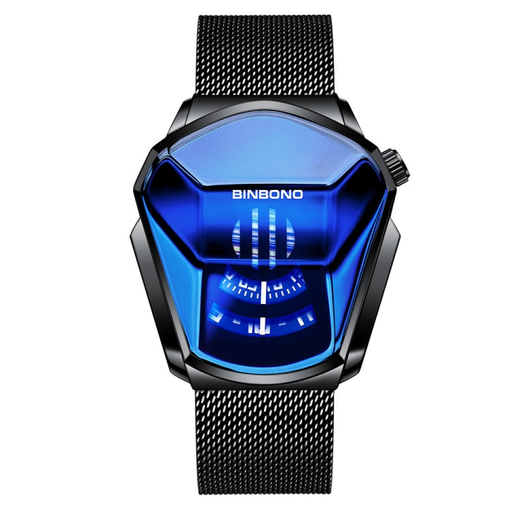 BINBOND Locomotive Concept Watch Men Live Black Technology Watch, White Net Belt White Steel White Face, Gold Net Belt Full Gold Blue Face, Gold Net Belt Full Gold Gold Face, Black Net Belt Black Steel Blue Face, Black Net Belt Black Steel White Face...
