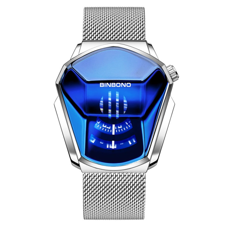 BINBOND Locomotive Concept Watch Men Live Black Technology Watch, White Net Belt White Steel White Face, Gold Net Belt Full Gold Blue Face, Gold Net Belt Full Gold Gold Face, Black Net Belt Black Steel Blue Face, Black Net Belt Black Steel White Face...