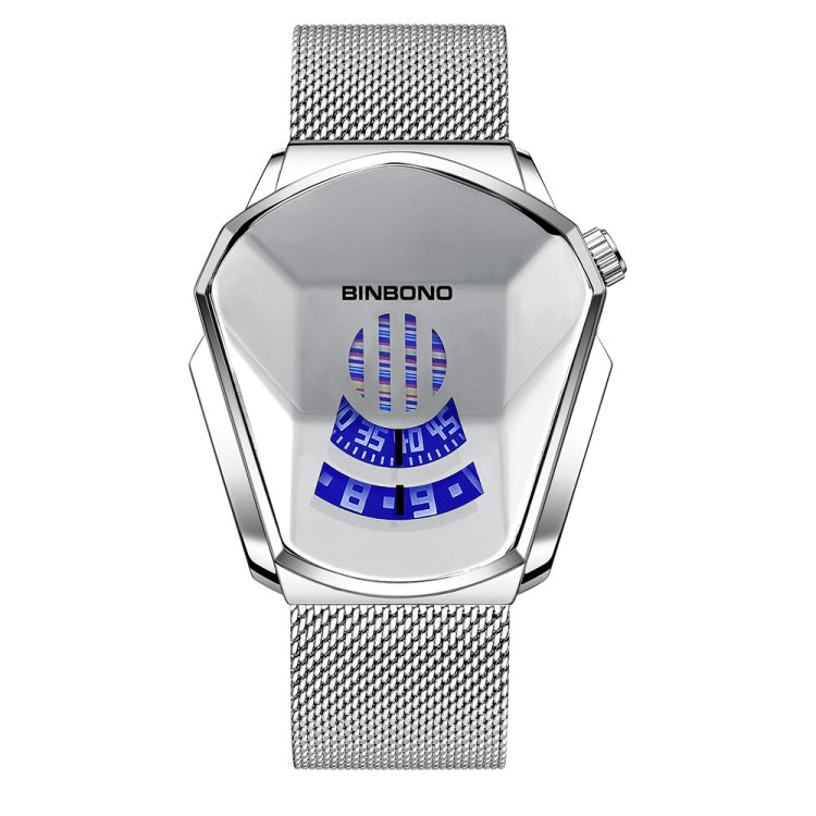 BINBOND Locomotive Concept Watch Men Live Black Technology Watch, White Net Belt White Steel White Face, Gold Net Belt Full Gold Blue Face, Gold Net Belt Full Gold Gold Face, Black Net Belt Black Steel Blue Face, Black Net Belt Black Steel White Face...