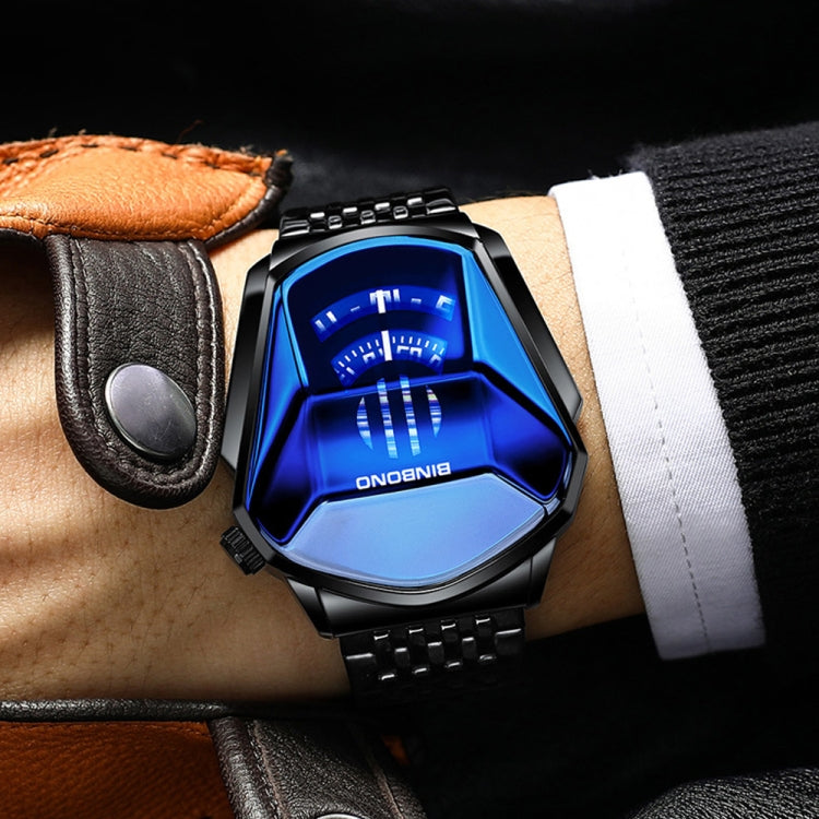 BINBOND Locomotive Concept Watch Men Live Black Technology Watch, White Net Belt White Steel White Face, Gold Net Belt Full Gold Blue Face, Gold Net Belt Full Gold Gold Face, Black Net Belt Black Steel Blue Face, Black Net Belt Black Steel White Face  ...