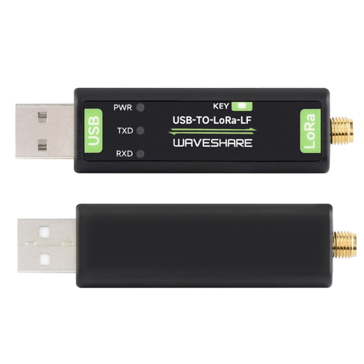 Waveshare 2pcs USB To LoRa Data Transfer Module Based On SX1262, LF Version Using TCXO Crystal Oscillator, HF Version Using TCXO Crystal Oscillator, LF Version Using XTAL Crystal Oscillator, HF Version Using XTAL Crystal Oscillator