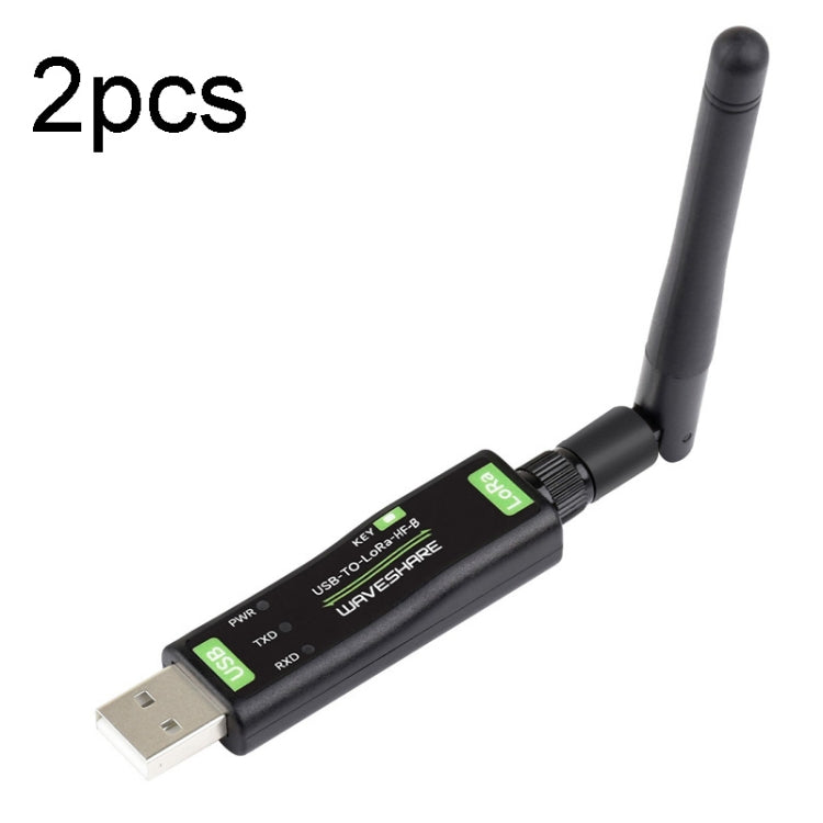 Waveshare 2pcs USB To LoRa Data Transfer Module Based On SX1262, LF Version Using TCXO Crystal Oscillator, HF Version Using TCXO Crystal Oscillator, LF Version Using XTAL Crystal Oscillator, HF Version Using XTAL Crystal Oscillator