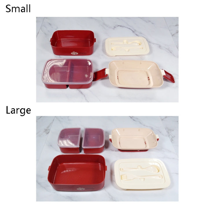 Cute Rabbit Double Layer Plastic Lunch Box Large Capacity Portable Lunch Box, Style:, Small Red, Small Yellow, Large Red, Large Green, Large Yellow