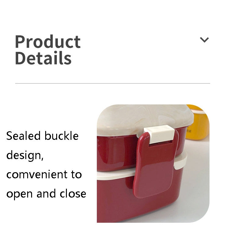 Cute Rabbit Double Layer Plastic Lunch Box Large Capacity Portable Lunch Box, Style:, Small Red, Small Yellow, Large Red, Large Green, Large Yellow