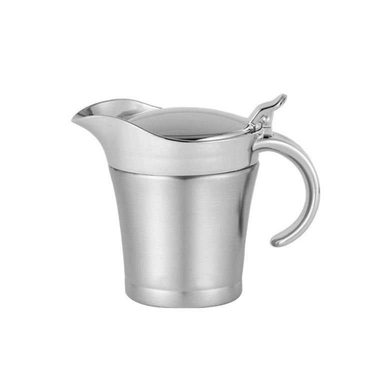 304 Stainless Steel Sauce Cup Steak Sauce Pot Tomato Sauce Bottle Double Insulated Seasoning Pot, Capacity: 450ml, Stainless Steel Sauce Cup