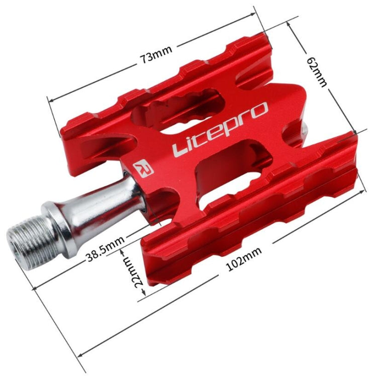 Litepro Ultralight Folding Bike Pedal K3 Bicycle Pedal, Black, Red, Silver, Gold, Electroplating Colorful