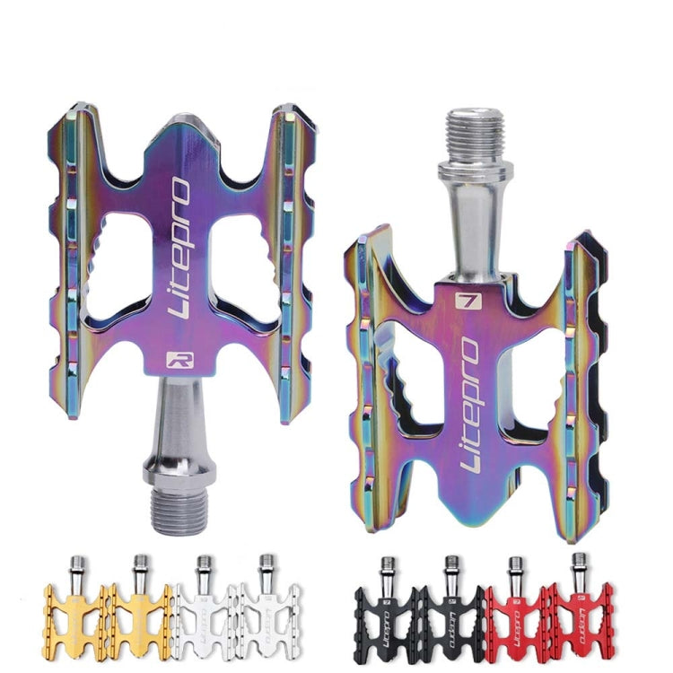 Litepro Ultralight Folding Bike Pedal K3 Bicycle Pedal, Black, Red, Silver, Gold, Electroplating Colorful