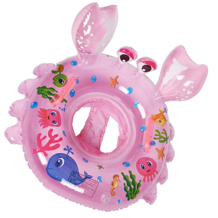 Crab Shape Baby Swimming Ring Sitting Ring Inflatable Float Ring, Pink