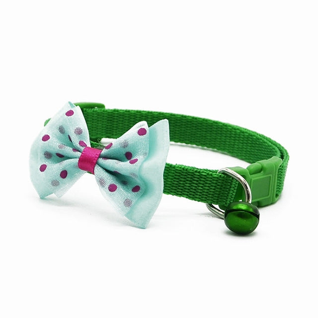 Adjustable Bow Knot Bell Collar Cat Dog Collars Pet Supplies