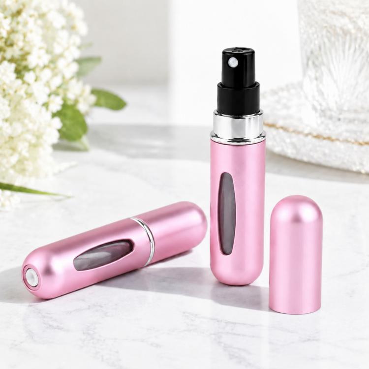 Portable Mini Aluminum Refillable Perfume Bottle Spray Empty Cosmetic Containers Atomizer, Capacity:5ml, Metal