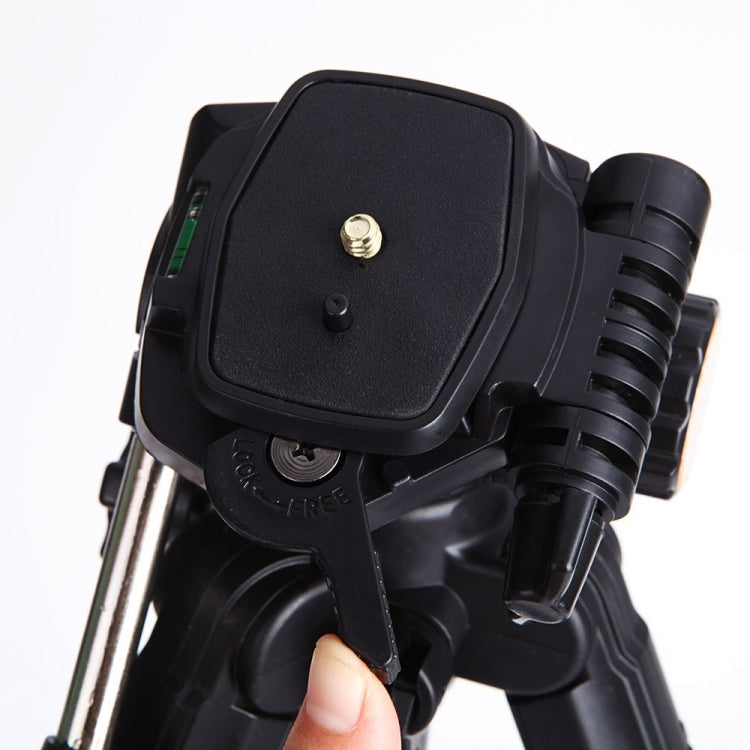 Q111 4-Section Folding Legs Live Broadcast Aluminum Alloy Tripod Mount with Three-dimensional Damping Tripod Heads, Q111