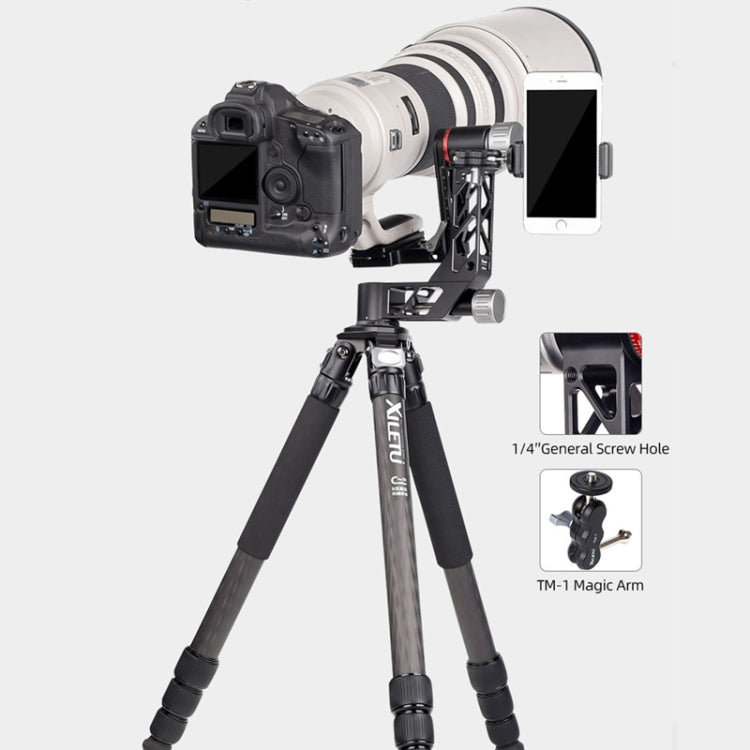 Xiletu Xgh3 360 Degree Rotation Horizontal Cantilever Hollow Gimbal Tripod Head, Xgh3