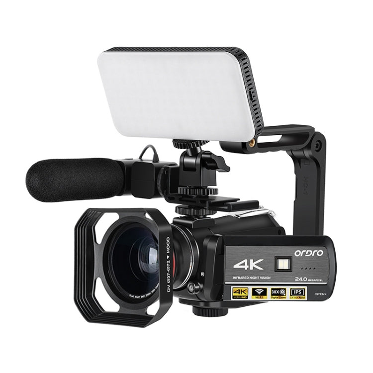 ORDRO AC3 3.1 inch IPS Screen 4K Full HD 13MP Night Vision WiFi Live Camcorder DV Digital Camera, Standard, Standard + Microphone