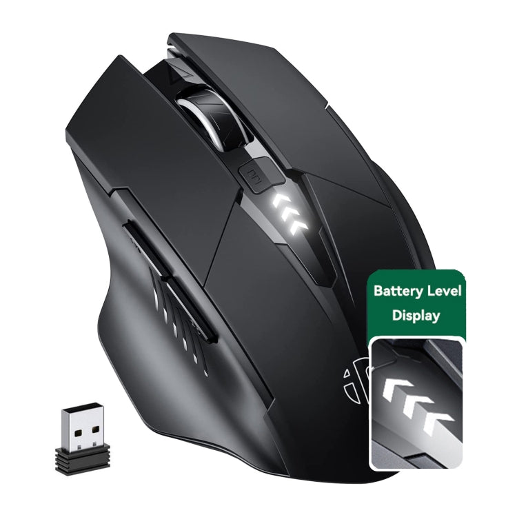 Inphic A1 6 Keys 1000/1200/1600 DPI Home Gaming Wireless Mechanical Mouse, Colour: Gray Wireless+Bluetooth 4.0+Bluetooth 5.0, Black Wireless Charging Silent Version, Gray Wireless Charging Silent Version, Gray Wireless+Bluetooth 4.0+Bluetooth 5.0...
