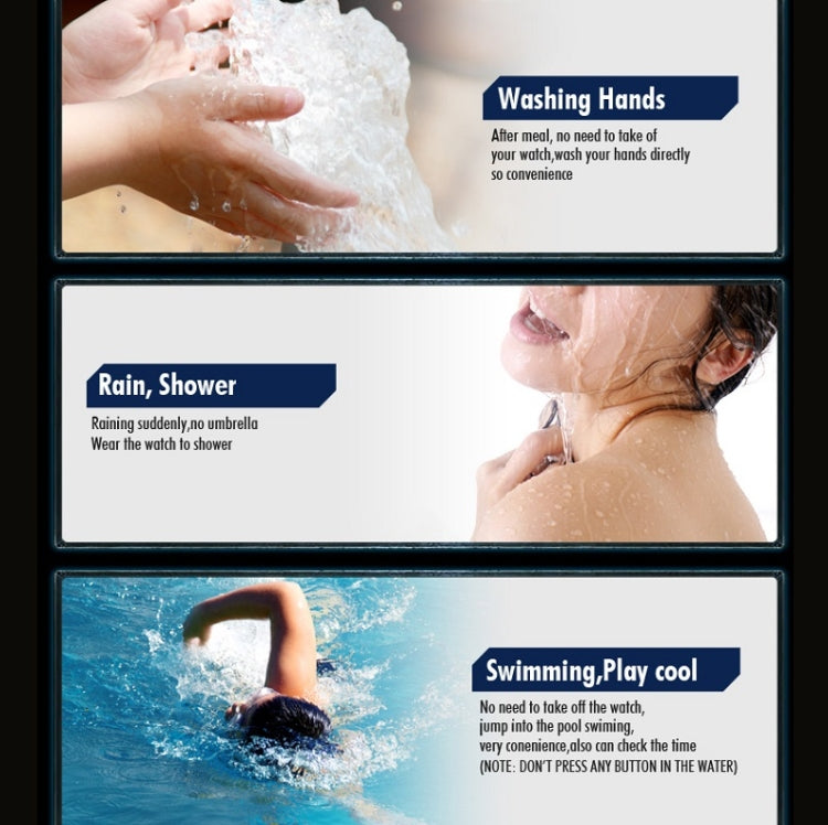 SKMEI 1123 Men Business Lightweight Watch Waterproof Steel Band Electronic Watch, Blue, Rose Gold, Coffee Gold