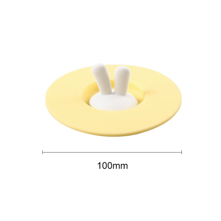 Food Grade Bunny Ears Shape Silicone Cup Lid Sealing Lid Cartoon Mug Dustproof Leak-Proof Lid, Yellow, Green, Pink