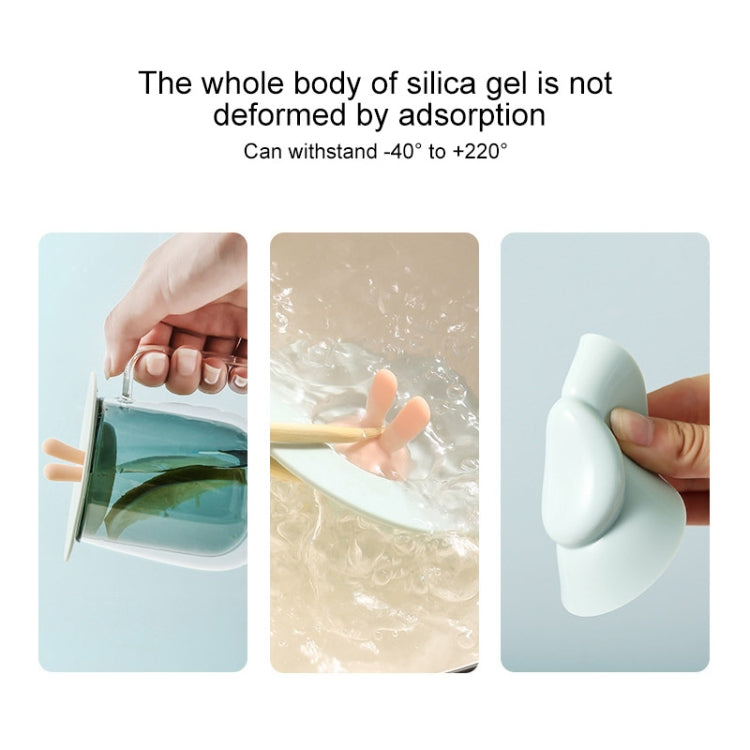 Food Grade Bunny Ears Shape Silicone Cup Lid Sealing Lid Cartoon Mug Dustproof Leak-Proof Lid, Yellow, Green, Pink