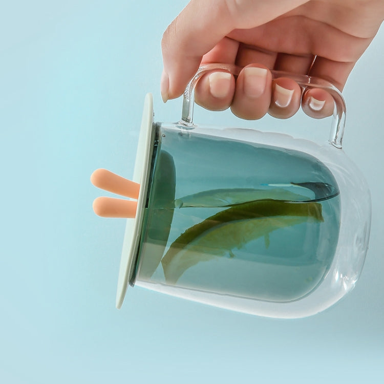 Food Grade Bunny Ears Shape Silicone Cup Lid Sealing Lid Cartoon Mug Dustproof Leak-Proof Lid, Yellow, Green, Pink