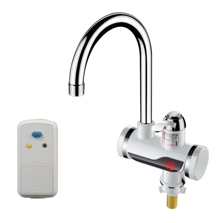 Kitchen Instant Electric Hot Water Faucet Hot & Cold Water Heater EU Plug, Lamp Display Lower Water Inlet, Lamp Display Side Water Inlet, Lamp Display Leakage Protection Lower Water Inlet, Lamp Shows Leakage Protection Side Water Inlet...