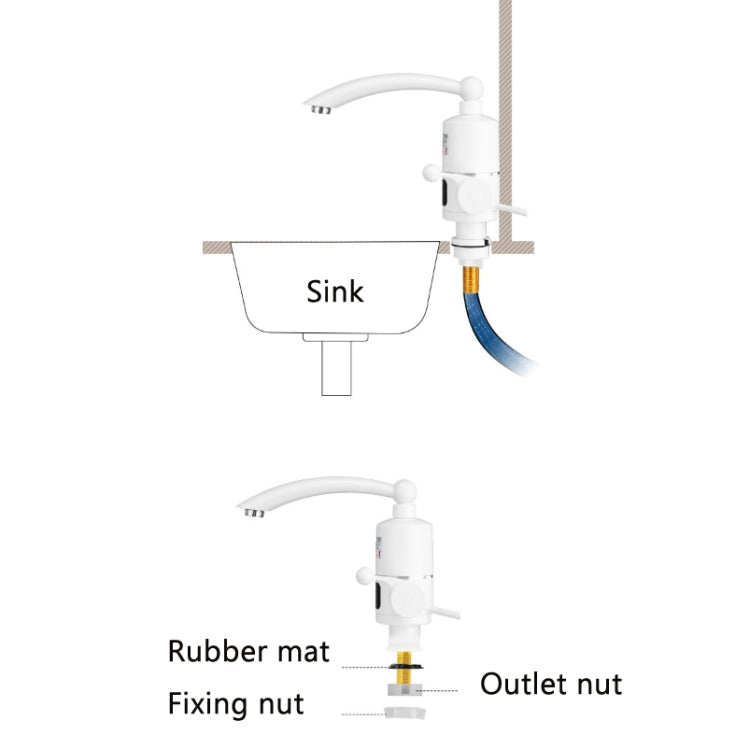 Digital Display Electric Heating Faucet Instant Hot Water Heater EU Plug, Digital Display Horizontal Tube, Digital Display Elbow, Digital Horizontal Tube With Leakage Protection, Digital Elbow With Leakage Protection, Lamp Display Elbow...
