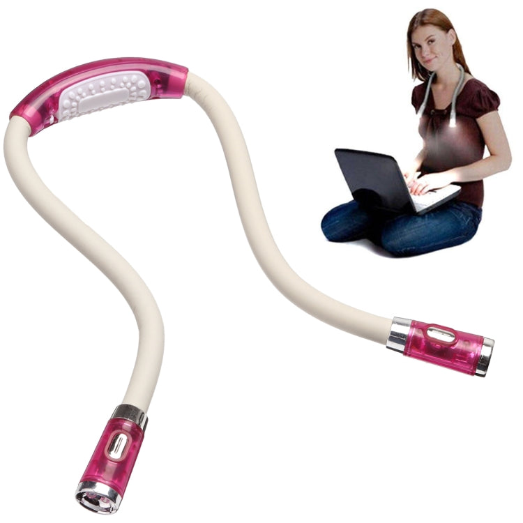 Portable U-shaped LED Flexible Handsfree Hug Neck Reading Book Lamp Torch, Black, Green, Blue, Pink
